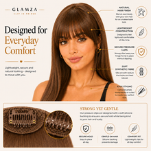 Load image into Gallery viewer, Glamza Clip In Hair Bangs With &amp; Without Sideburns - Thinner Hair