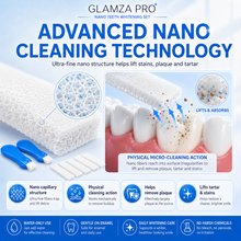 Load image into Gallery viewer, Glamza Pro Nano Teeth Cleaning &amp; Stain Removal Kit – 2 Applicators + 5 Cleaning Strips
