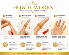 Load image into Gallery viewer, Acusoothe Acupressure Ring in Gold - Boost Circulation &amp; Relieve Pain – Free UK Delivery