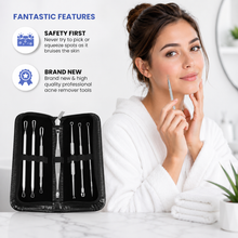 Load image into Gallery viewer, Blackhead Whitehead Facial Acne Spot &amp; Pimple Remover Extractor Tool Kit – Professional Stainless Steel 7-Piece Set
