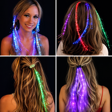 Load image into Gallery viewer, Multi Colour LED Fibre Optic Hair Extensions – Light Up Your Look Instantly