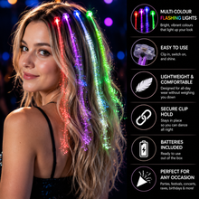 Load image into Gallery viewer, Multi Colour LED Fibre Optic Hair Extensions – Light Up Your Look Instantly