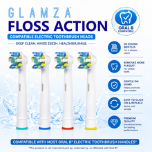 Load image into Gallery viewer, Oral B "Floss Action" Compatible Electric Toothbrush Heads 4 Pack