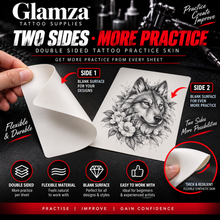 Load image into Gallery viewer, Glamza Double-Sided Tattoo Practice Skin – Synthetic Training Skin