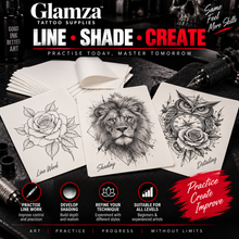 Load image into Gallery viewer, Glamza Double-Sided Tattoo Practice Skin – Synthetic Training Skin