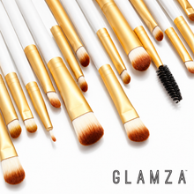 Load image into Gallery viewer, 20pc Professional Eye Makeup Brush Set – White &amp; Gold