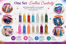 Load image into Gallery viewer, Glamza 12 Mini Glitter Bottles – Halloween, Arts &amp; Crafts And More