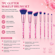 Load image into Gallery viewer, Glamza 7pc Glitter Makeup Brush Set