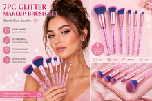 Load image into Gallery viewer, Glamza 7pc Glitter Makeup Brush Set