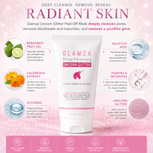 Load image into Gallery viewer, Glamza 'Unicorn Glitter' Deep Cleansing Blackhead Peel Off Mask - SALE!!!