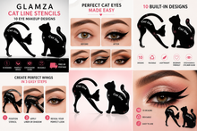 Load image into Gallery viewer, Glamza Cat Line Eyeliner &amp; Eyeshadow Stencil Set