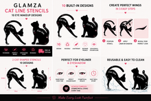 Load image into Gallery viewer, Glamza Cat Line Eyeliner &amp; Eyeshadow Stencil Set