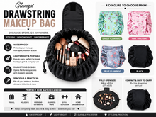 Load image into Gallery viewer, Glamza Drawstring Makeup Bags - 4 Colours