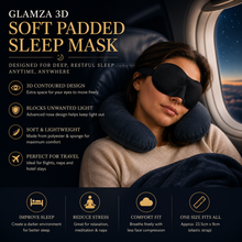 Load image into Gallery viewer, Glamza Padded Sleep Mask – Soft, Comfortable &amp; Lightweight for Better Sleep