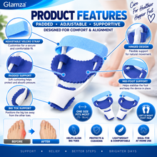 Load image into Gallery viewer, Glamza Bunion Splint Corrector Device Pair – Adjustable Big Toe Alignment Support