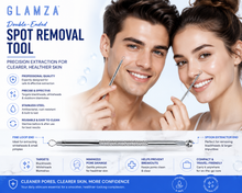 Load image into Gallery viewer, Glamza Double Ended Spot Removal Tool – Precision Blackhead &amp; Pimple Extractor