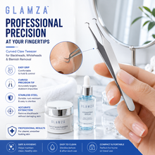Load image into Gallery viewer, Glamza Curved Blackhead Removal Claw Tweezer