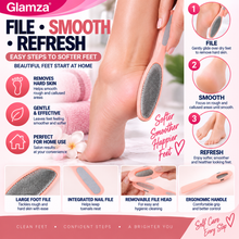 Load image into Gallery viewer, Glamza Pedicure Foot File – 2-in-1 Stainless Steel Foot &amp; Toenail File – Coral