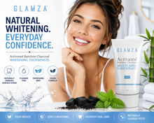 Load image into Gallery viewer, Glamza Activated Bamboo Charcoal Whitening Toothpaste in Mint