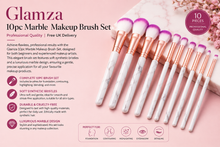 Load image into Gallery viewer, Glamza 10pc Marble Makeup Brush Set