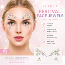 Load image into Gallery viewer, Glamza Festival Face Jewels | Self-Adhesive Face &amp; Body Crystals
