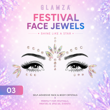 Load image into Gallery viewer, Glamza Festival Face Jewels | Self-Adhesive Face &amp; Body Crystals