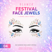 Load image into Gallery viewer, Glamza Festival Face Jewels | Self-Adhesive Face &amp; Body Crystals
