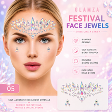 Load image into Gallery viewer, Glamza Festival Face Jewels | Self-Adhesive Face &amp; Body Crystals