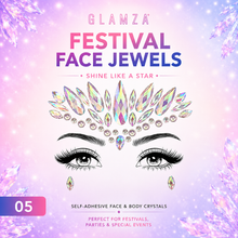 Load image into Gallery viewer, Glamza Festival Face Jewels | Self-Adhesive Face &amp; Body Crystals