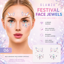Load image into Gallery viewer, Glamza Festival Face Jewels | Self-Adhesive Face &amp; Body Crystals