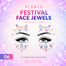 Load image into Gallery viewer, Glamza Festival Face Jewels | Self-Adhesive Face &amp; Body Crystals