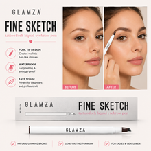 Load image into Gallery viewer, Glamza Fine Sketch Tattoo Fork Liquid Eyebrow Pens - 3 Colours