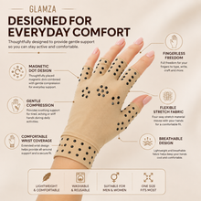 Load image into Gallery viewer, Glamza Magnetic Arthritis Gloves – Fingerless Compression Support Gloves