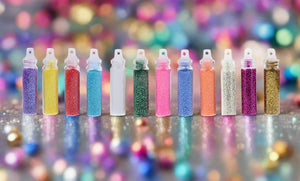 Glamza 12 Mini Glitter Bottles – Halloween, Arts & Crafts And More