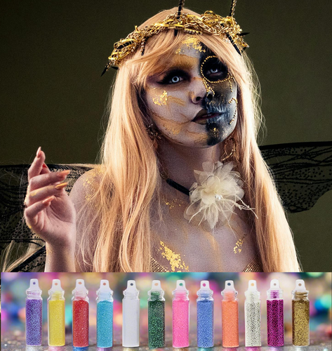 Glamza 12 Mini Glitter Bottles – Halloween, Arts & Crafts And More