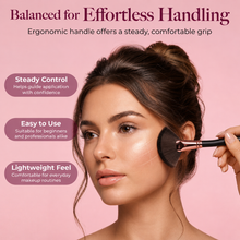 Load image into Gallery viewer, Large Fan Makeup Brush – Black with Rose Gold - Free UK Postage