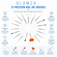 Load image into Gallery viewer, Glamza 20pc Nail Art Brushes &amp; Dotting Set | Professional Nail Art Kit | Free UK Delivery