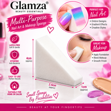 Load image into Gallery viewer, Glamza Nail Art &amp; Makeup Sponges – 10 Pack Latex-Free Cosmetic Wedges