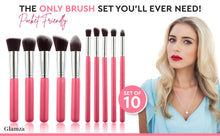 Load image into Gallery viewer, Glamza 10pc Brush Sets Pink or Blue