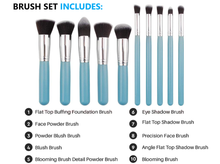 Load image into Gallery viewer, Glamza 10pc Brush Sets Pink or Blue
