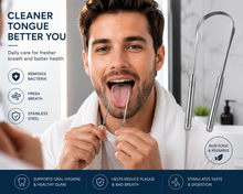 Load image into Gallery viewer, Glamza Stainless Steel Tongue Scraper | Unisex Oral Care | Free UK Delivery