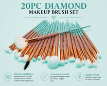 Load image into Gallery viewer, 20pc Diamond Make Up Brush Sets - 2 Colour Choices