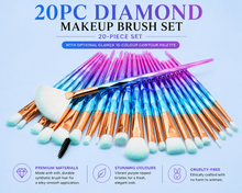 Load image into Gallery viewer, 20pc Diamond Make Up Brush Sets - 2 Colour Choices