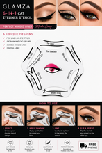 Load image into Gallery viewer, Glamza Cat Eyeliner 6 in 1 Stencil