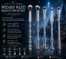 Load image into Gallery viewer, Harry Potter Inspired Makeup Brush Sets 5pc or 10pc - 3 Designs