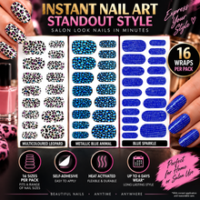 Load image into Gallery viewer, 3 Packs of 3D Nail Foil Wraps – 16 Pack Heat-Activated Self-Adhesive Nail Art Stickers