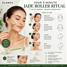 Load image into Gallery viewer, Glamza Jade Roller &amp; Gua Sha Facial Massage Kit – Natural Beauty Skincare Set