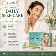 Load image into Gallery viewer, Glamza Jade Roller &amp; Gua Sha Facial Massage Kit – Natural Beauty Skincare Set