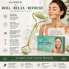 Load image into Gallery viewer, Glamza Jade Roller &amp; Gua Sha Facial Massage Kit – Natural Beauty Skincare Set