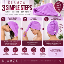 Load image into Gallery viewer, Glamza Microfibre Rapid Dry Hair Towel - Short Hair